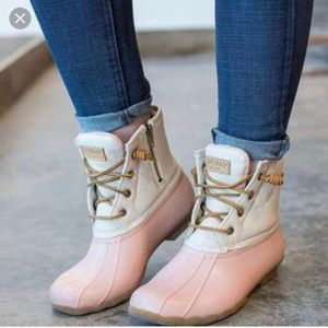 sperry duck boots glitter